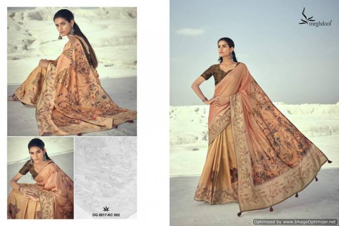 Meghdoot Gianna Regular Wear Tussar Silk Printed Latest Saree Collection